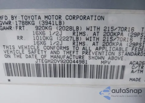 2002 Toyota Rav4 из США, поврежденный, VIN JTEGH20V920044981